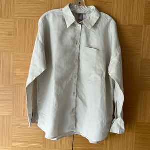 H&M Linen blend beige top